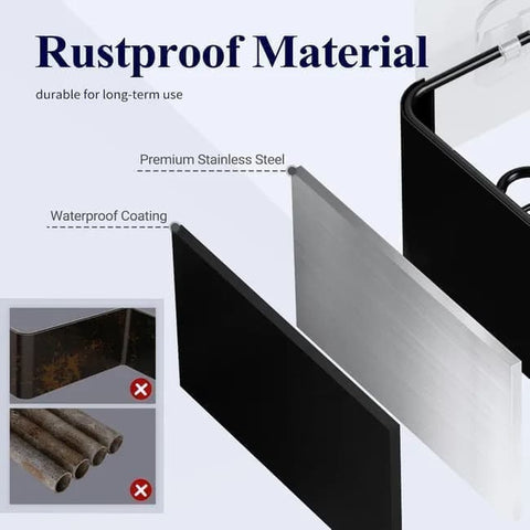 2-Pack Stainless Steel Shower Shelf, Drill-Free Bathroom Storage for Shampoo, 12x4x6 Inches