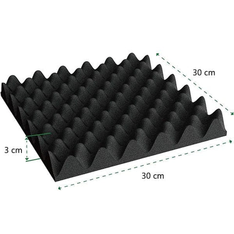 12 Acoustic Panels, 30x30x3cm - Self-Adhesive High Density Sound Absorbing Wall Tiles for Effective Sound Insulation