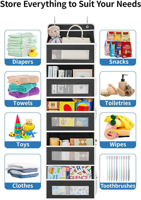 Wall-mounted doll rack with hooks, multi-functional storage rack, pink dolls, can be hung on a door