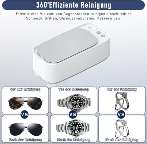 45000 Hz Ultrasonic Cleaner for Glasses Jewelry Dentures with 3 Cleaning Modes, Green