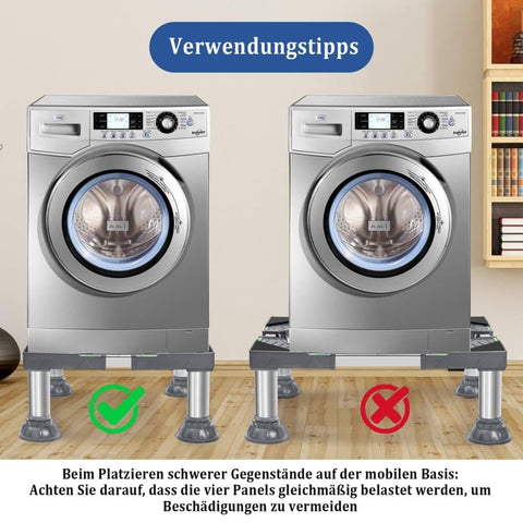 Non-slip washing machine base with vibration-damping legs, strong load-bearing capacity, 31-34cm