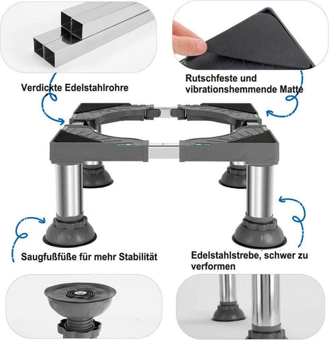 Washing machine base with vibration damping legs, strong load bearing capacity non slip and practical, 26-29cm