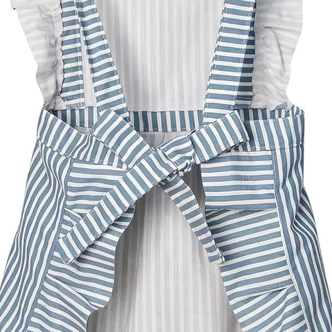 2-Pack Women's Cotton Linen Blend Kitchen Apron with Adjustable Straps and Lace Pocket, Pink