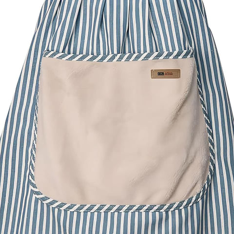 2-Pack Women's Kitchen Apron with Adjustable Straps, Cotton Linen Blend, Lace Pocket, Green