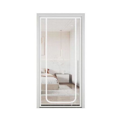 Cat Repellent Zipper Door Curtain, 90x200cm, Durable Mesh Pest Protection Easy to Install, White