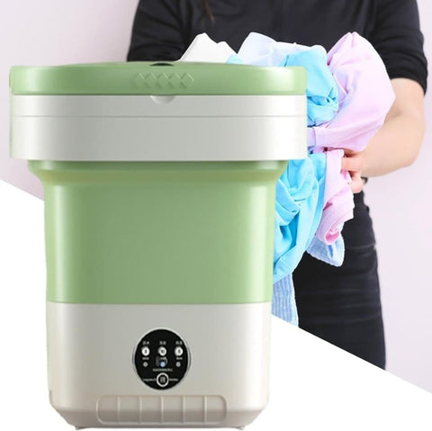 12L Mini Foldable Portable Washing Machine for Travel Small Apartments Student Rooms, Green