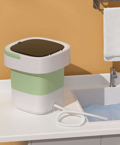12L Mini Foldable Portable Washing Machine for Travel Small Apartments Student Rooms, Green