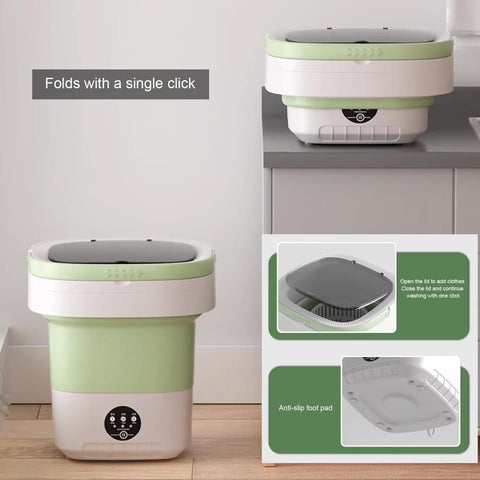12L Foldable Portable Washing Machine, Compact for Travel Small Apartments Student Rooms, Purple
