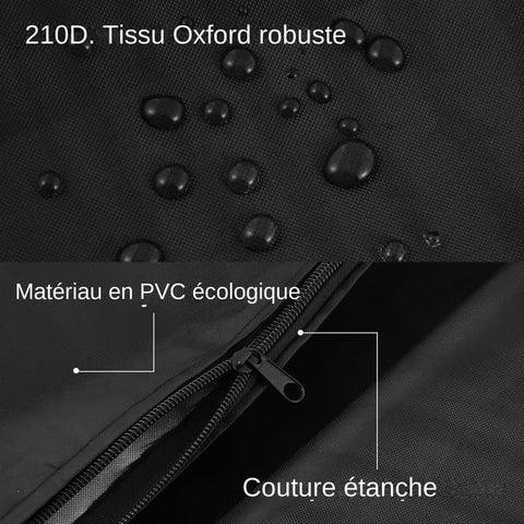 Waterproof UV-Resistant IBC Garden Water Tank Cover, Black, 210D Oxford with Zipper
