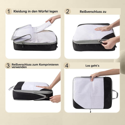 7-Piece Light Blue Compression Bags for Suitcase and Backpack, Lightweight