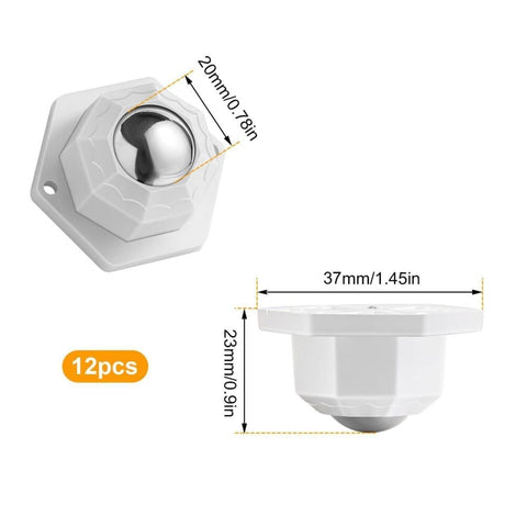 12-Pack Heavy Duty Furniture Casters 360° Rotating High Load Easy Assembly Flat Design, 2.5\