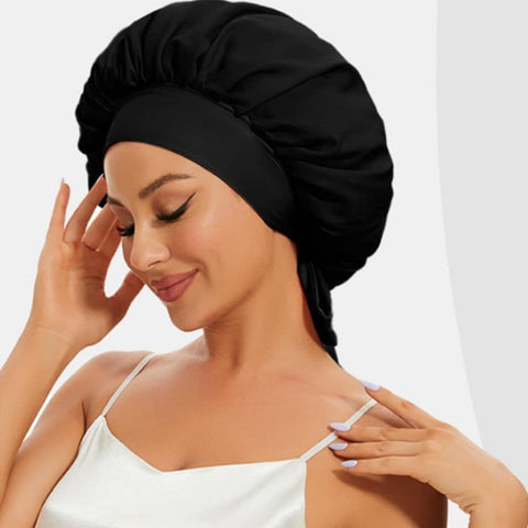 Silky Satin Sleeping Cap for Women and Girls, Double Layer Hair Protection, Adjustable Fit, Light Green