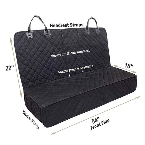 Waterproof Dog Car Seat Protector Mat 1 Pack, Compatible with Most Vehicles, 60 x 120 cm, Black