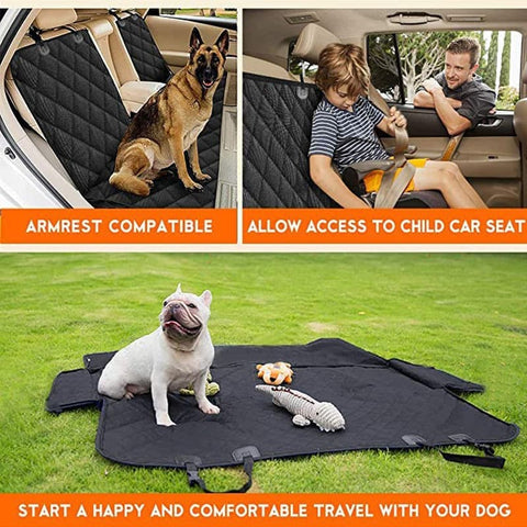 Waterproof Dog Car Seat Protector Mat 1 Pack, Compatible with Most Vehicles, 60 x 120 cm, Black
