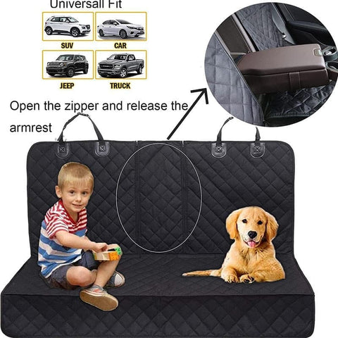 Waterproof Dog Car Seat Protector Mat 1 Pack, Compatible with Most Vehicles, 60 x 120 cm, Black