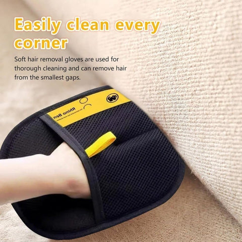 2-Pack Pet Fur Removal Glove, Double-Sided Reusable Static Hair Remover, Compatible with Cats and Dogs
