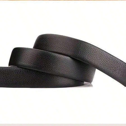 Men's Adjustable Leather Belt Automatic Latching for Business and Everyday Use, Gold