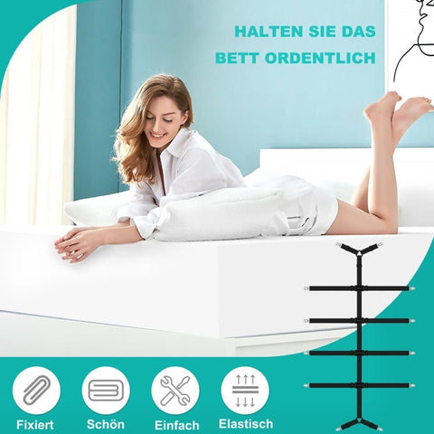 Adjustable Sheet Holders with Elastic Bands and Metal Clips for Securing Sheets Mattress Covers or Sofa Covers, White