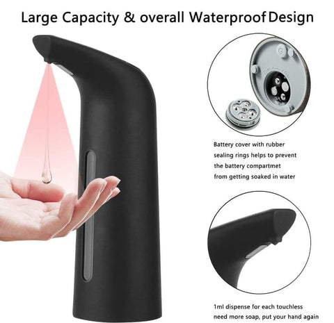 400ml Touchless Automatic Liquid Soap Dispenser, Black