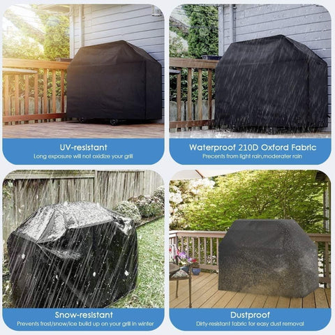 Waterproof Grill Cover 210D Oxford with UV Protection, 145x61x117 cm