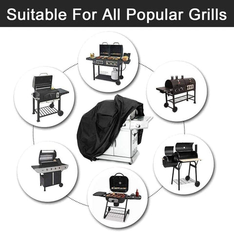 Waterproof Grill Cover 210D Oxford with UV Protection, 145x61x117 cm