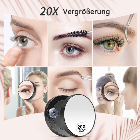 20X 30X Magnification Makeup Mirror with Tweezers, White, Practical Makeup Tool