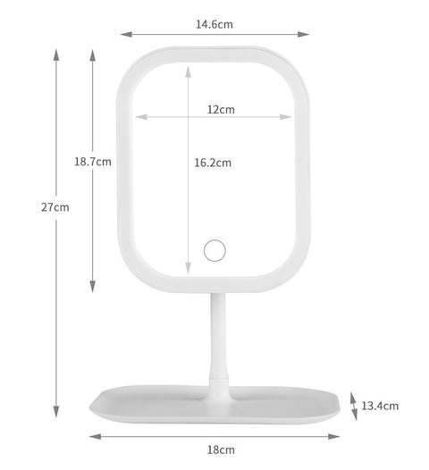 LED Makeup Mirror Rechargeable with Touch Control 3 Colors Dimmable 360 Adjustable, White