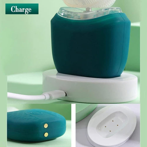 U-Shaped Electric Toothbrush with 3 Cleaning Modes, IPX7 Waterproof, Automatic Ultrasonic Tooth Cleaner, Compatible with Oral-B, Green