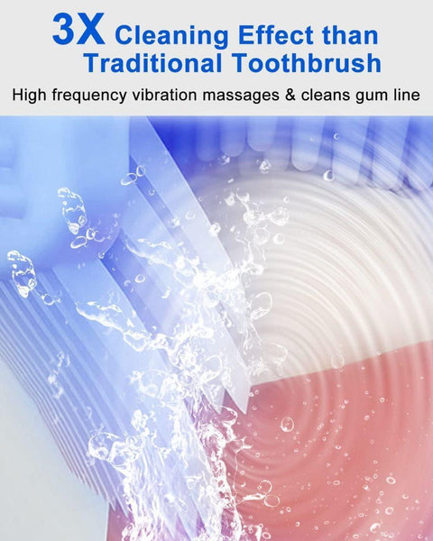 U-Shaped Electric Toothbrush with 3 Cleaning Modes, IPX7 Waterproof, Automatic Ultrasonic Tooth Cleaner, Compatible with Oral-B, Green