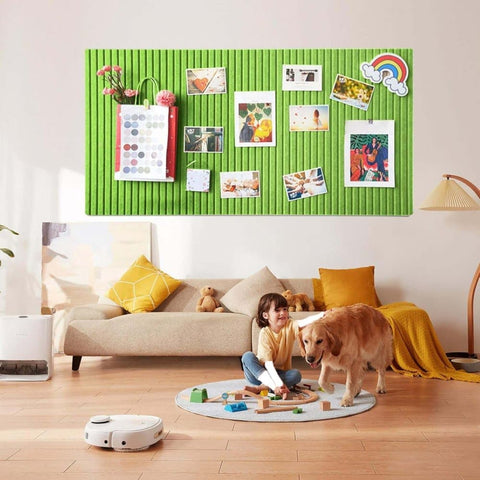 Green Self-Adhesive Photo Board, Decorative Cork and Wall Panel Bulletin Board with Acoustic Panels for Photos and Messages, for Home and Office, 40x60cm