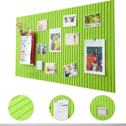 Green Self-Adhesive Photo Board, Decorative Cork and Wall Panel Bulletin Board with Acoustic Panels for Photos and Messages, for Home and Office, 40x60cm