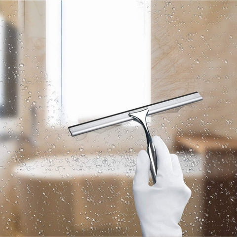 Bathroom Scraper with Wall Hook for Shower Door Kitchen Windows and Car Glass, 1 Pack