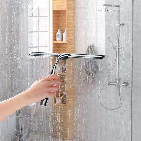 Bathroom Scraper with Wall Hook for Shower Door Kitchen Windows and Car Glass, 1 Pack