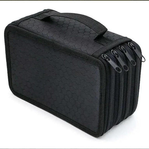 72 Holes Pen Case with Compartments, Large Capacity Lightweight Durable for Students and Office Use, Orange