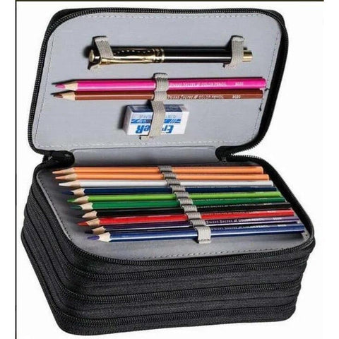 72 Holes Pen Case with Compartments, Large Capacity Lightweight Durable for Students and Office Use, Orange