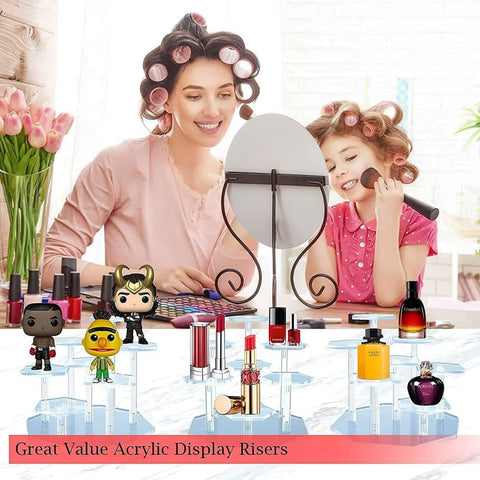 7-Tier Acrylic Display Stand for Cupcakes Perfume Desserts Figurines, Transparent