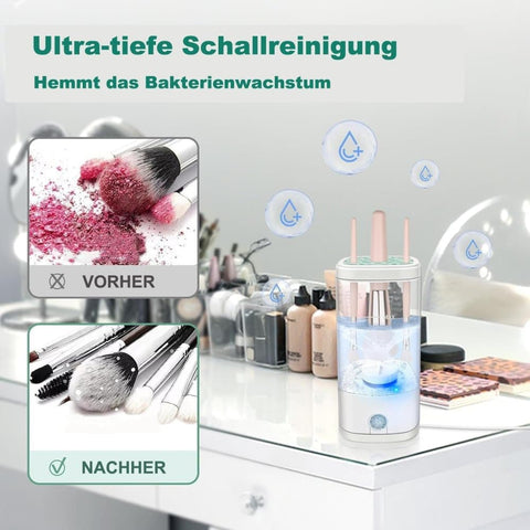 Electric Makeup Brush Cleaner, Fully Automatic Deep Cleaning, Portable Beauty Cleaner, Fits Multiple Brush Sizes, Gray