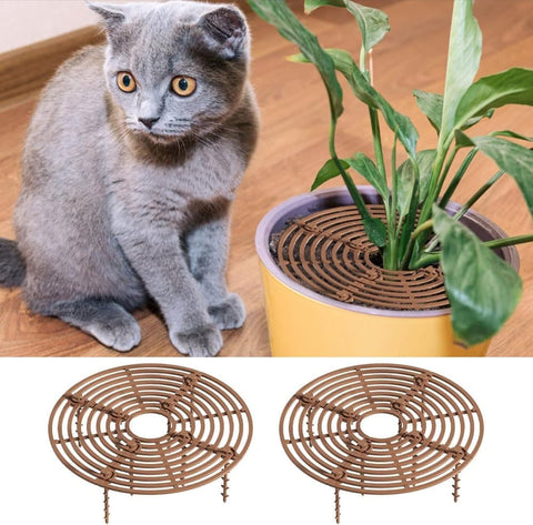 2-pack Waterproof Cuttable Pot Covers, Prevents Pets from Digging, Compatible with Indoor and Outdoor Gardens, Black, S