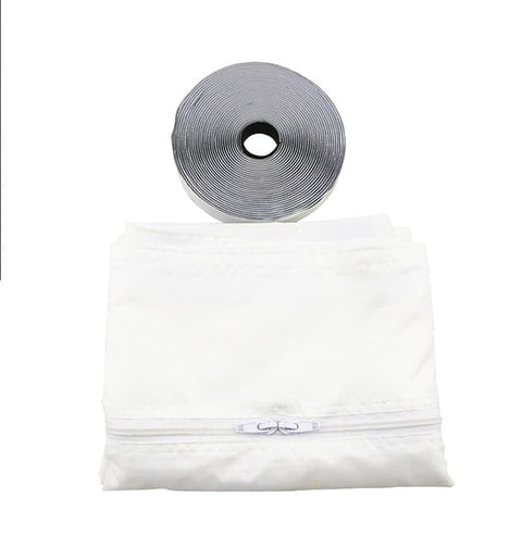 Window Seal Sealing Cloth for Portable AC with Zipper and Tape, Compatible with All Mobile Air Conditioners, 400 x 37cm