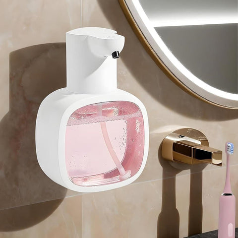500ml Rechargeable Automatic Soap Dispenser Wall Mounted with 4 Levels, Compatible with Kitchen and Bathroom