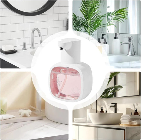 500ml Rechargeable Automatic Soap Dispenser Wall Mounted with 4 Levels, Compatible with Kitchen and Bathroom