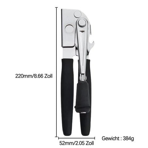 Manual Can Opener with Crank Handle, Foldable, Carbon Steel Blade, 5.2x22 cm, for Kitchen and Camping