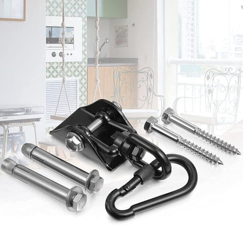 450kg Stainless Steel Swing Hooks with Screws for Hanging Chair Swing Yoga Towel, 360° Rotation