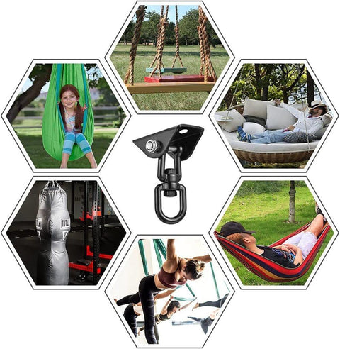 450kg Stainless Steel Swing Hooks with Screws for Hanging Chair Swing Yoga Towel, 360° Rotation