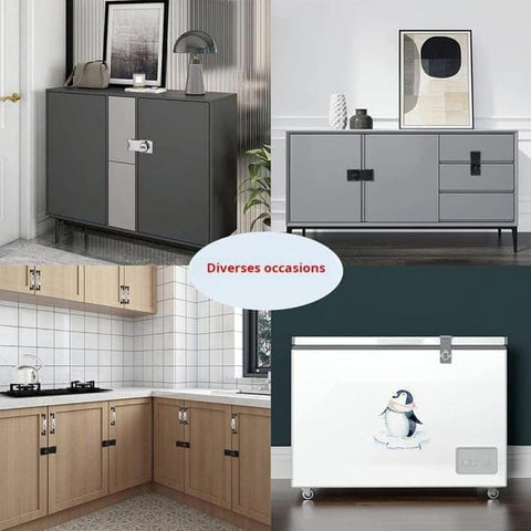 3-Digit Keyless Cabinet Lock with Knob, Durable Stainless Steel, Compatible with Wooden Boxes and Cabinets, Black