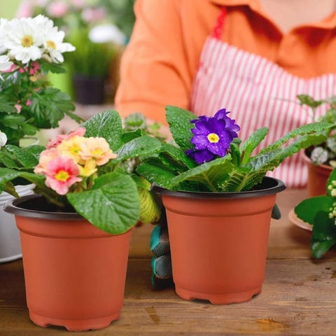 100pcs Reusable Plastic Planting Pots for Indoor and Outdoor Flower Growing, 120mm