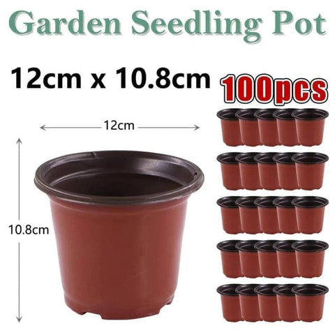 100pcs Reusable Plastic Planting Pots for Indoor and Outdoor Flower Growing, 120mm