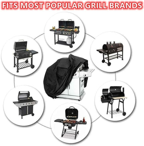Heavy Duty Grill Cover 210D Oxford Waterproof UV Protection, 145x61x117 cm