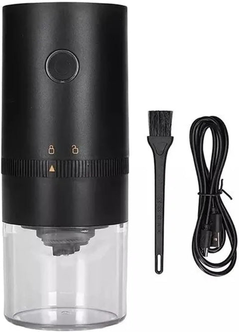 Portable USB Coffee Grinder for Espresso Automatic Grinding Travel Home and Camping, Black
