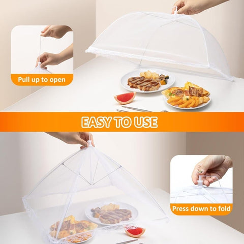 4 Pack Pop-up Food Cover Mesh Insect Net, Foldable for Camping Picnic Grilling, 43cm, Compatible with Oral-B Braun